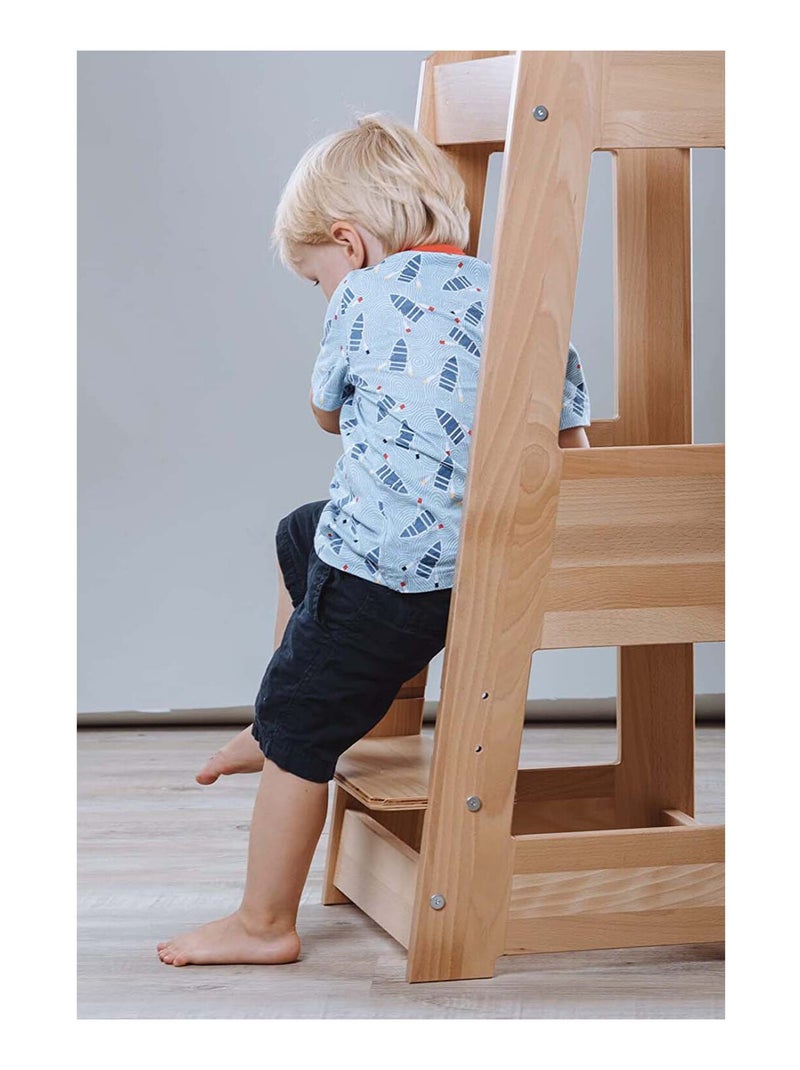 Torre de aprendizagem infantil em madeira | tissi Bege - Kiabi