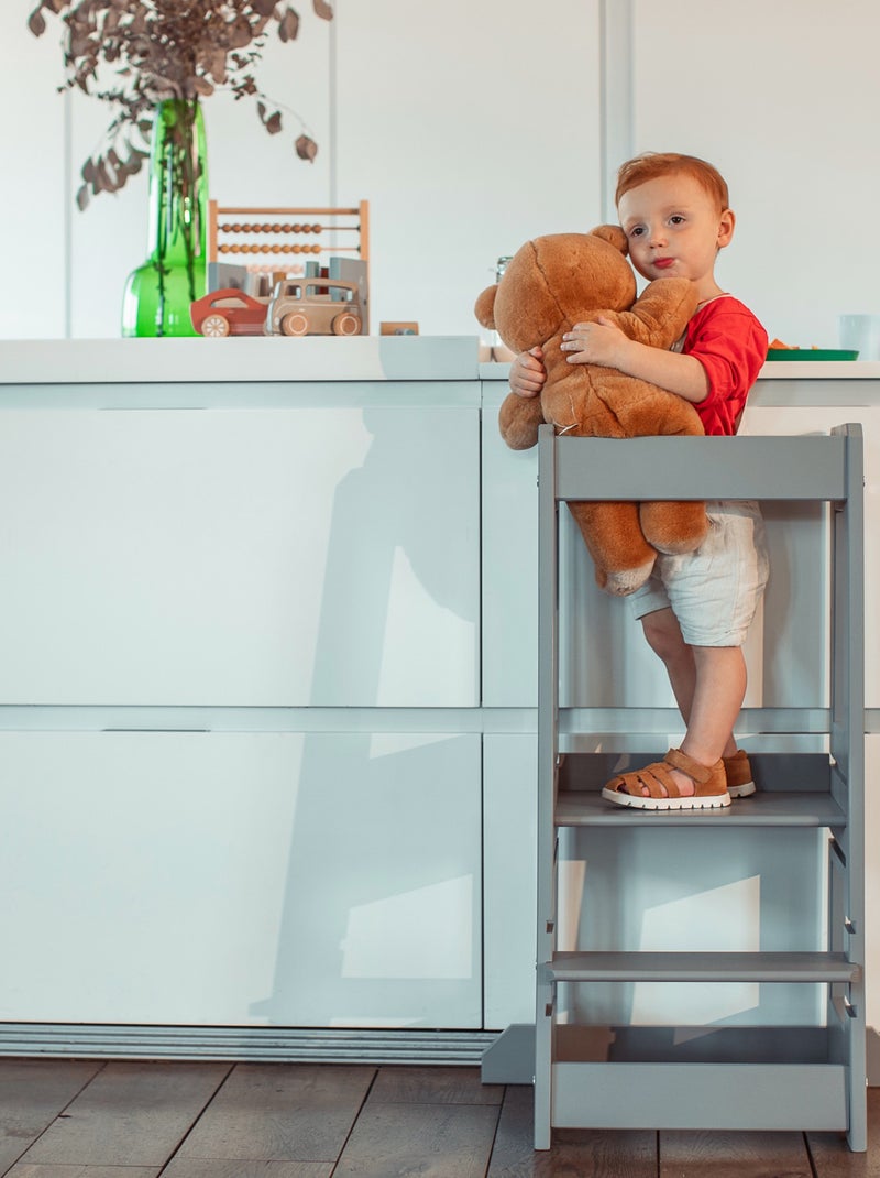 Torre de aprendizagem infantil em madeira | tissi Cinza - Kiabi