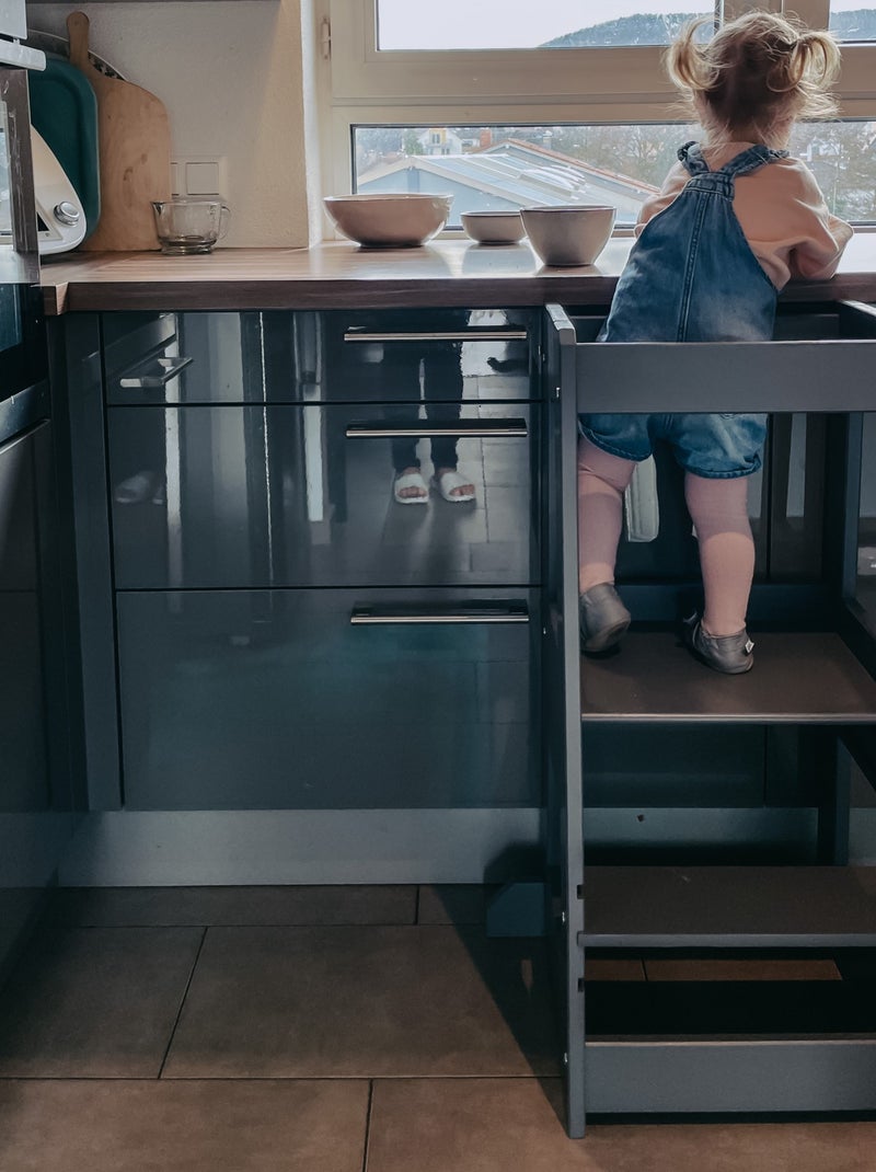 Torre de aprendizagem infantil em madeira | tissi Cinza escuro - Kiabi