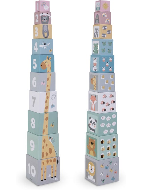 Torre de empilhar 10 cubos animais numeros brinquedo aprendizagem mamabrum - Kiabi Torre de empilhar 10 cubos animais numeros brinquedo aprendizagem mamabrum - Kiabi