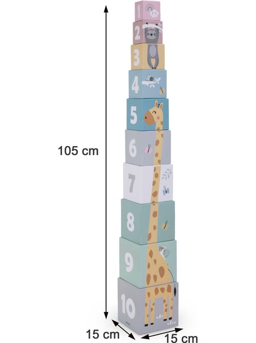 Torre de empilhar 10 cubos animais numeros brinquedo aprendizagem mamabrum - Kiabi Torre de empilhar 10 cubos animais numeros brinquedo aprendizagem mamabrum - Kiabi