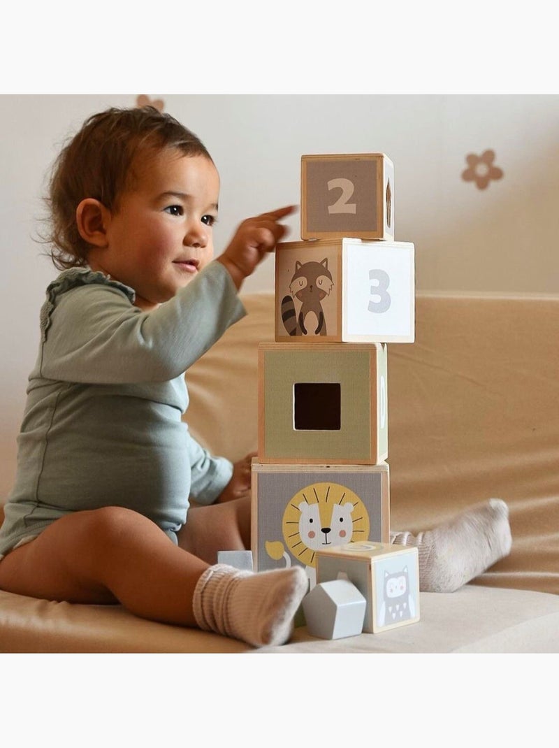 Torre de empilhar madeira infantil encaixe formas numeros mamabrum N/D - Kiabi