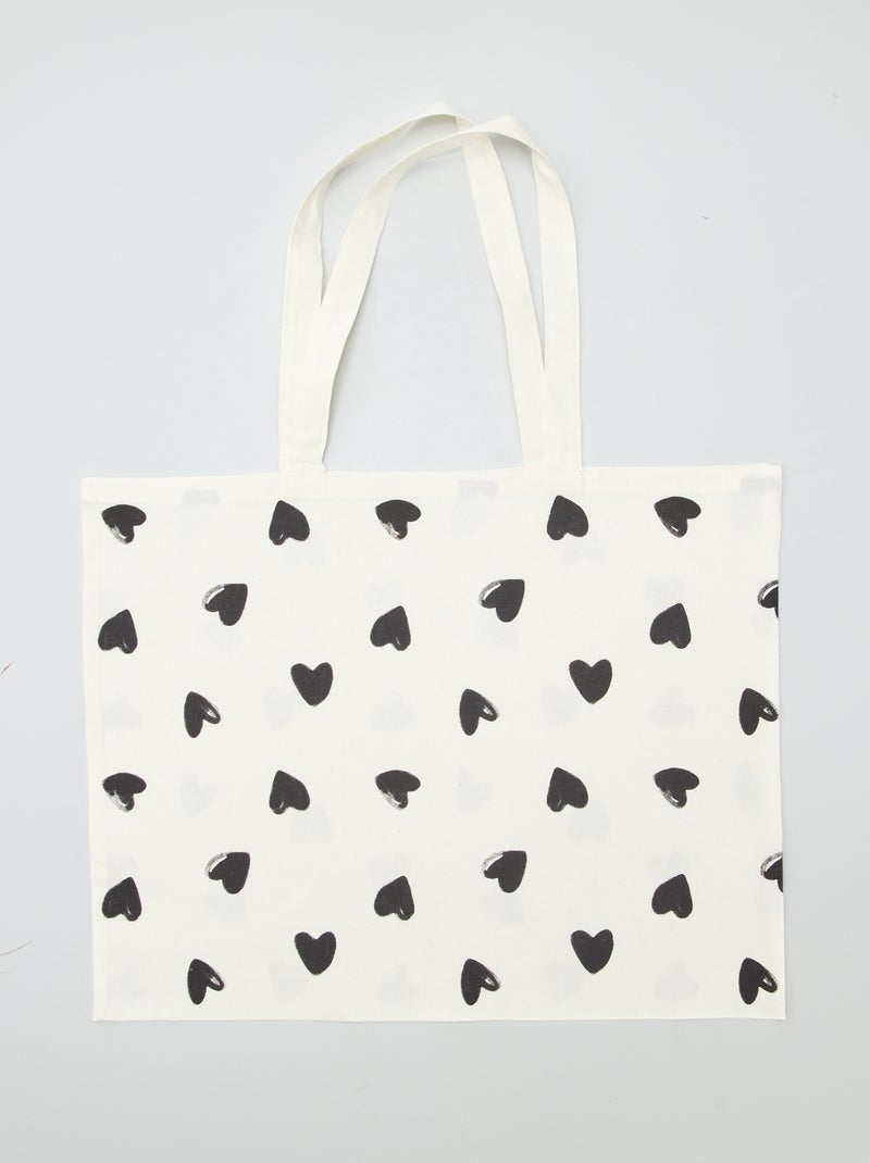 Tote bag às riscas BRANCO - Kiabi