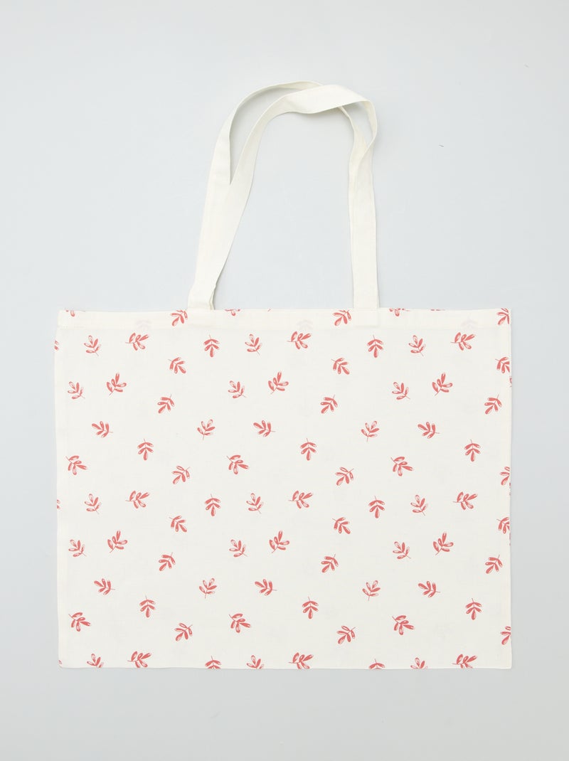 Tote bag às riscas BRANCO - Kiabi