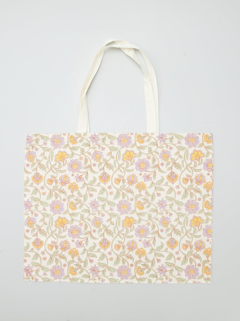 Tote bag às riscas BRANCO - Kiabi