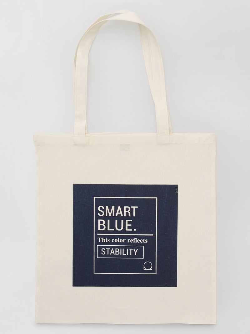 Tote bag com estampado Azul Escuro - Kiabi