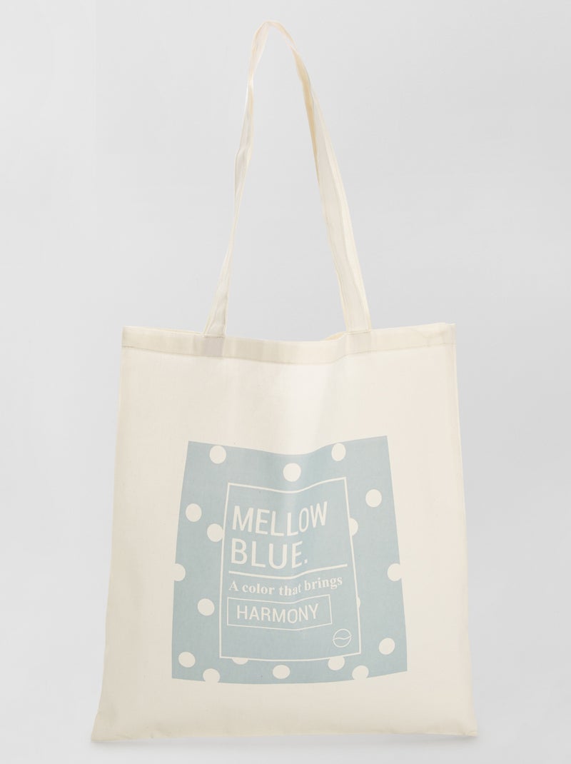 Tote bag com estampado Azul - Kiabi