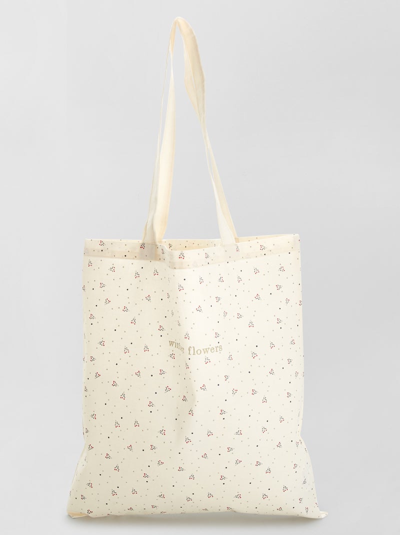 Tote bag com estampado BRANCO - Kiabi