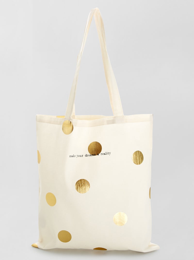 Tote bag com estampado BRANCO - Kiabi
