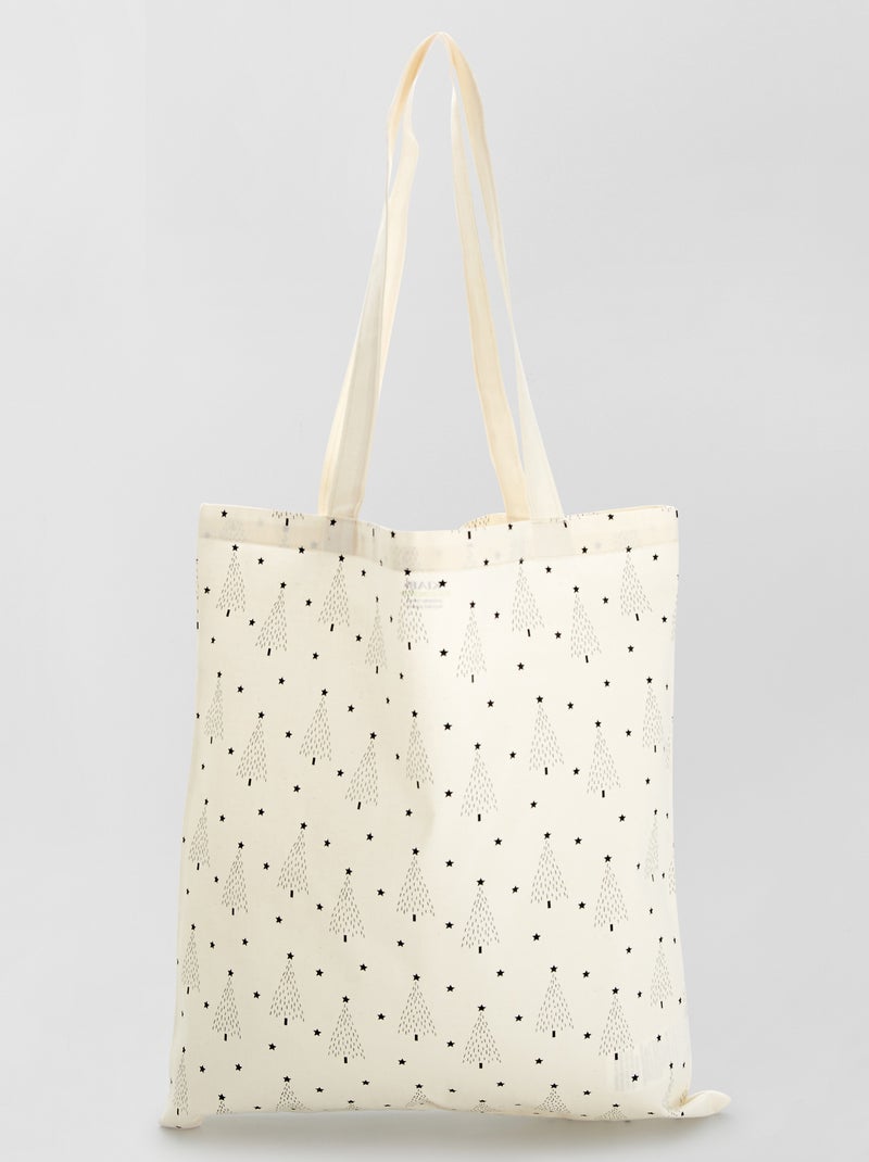 Tote bag com estampado BRANCO - Kiabi