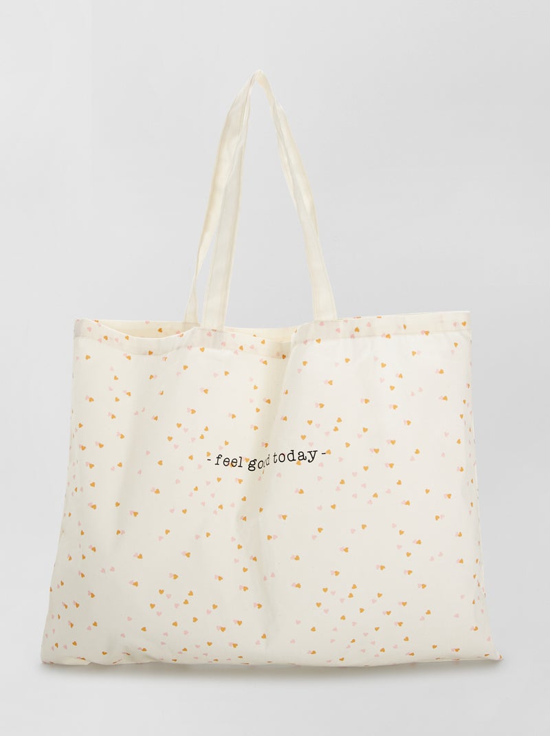 Tote bag com estampado BRANCO - Kiabi