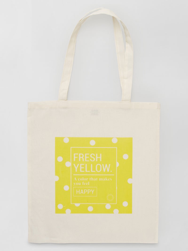 Tote bag com estampado BRANCO - Kiabi