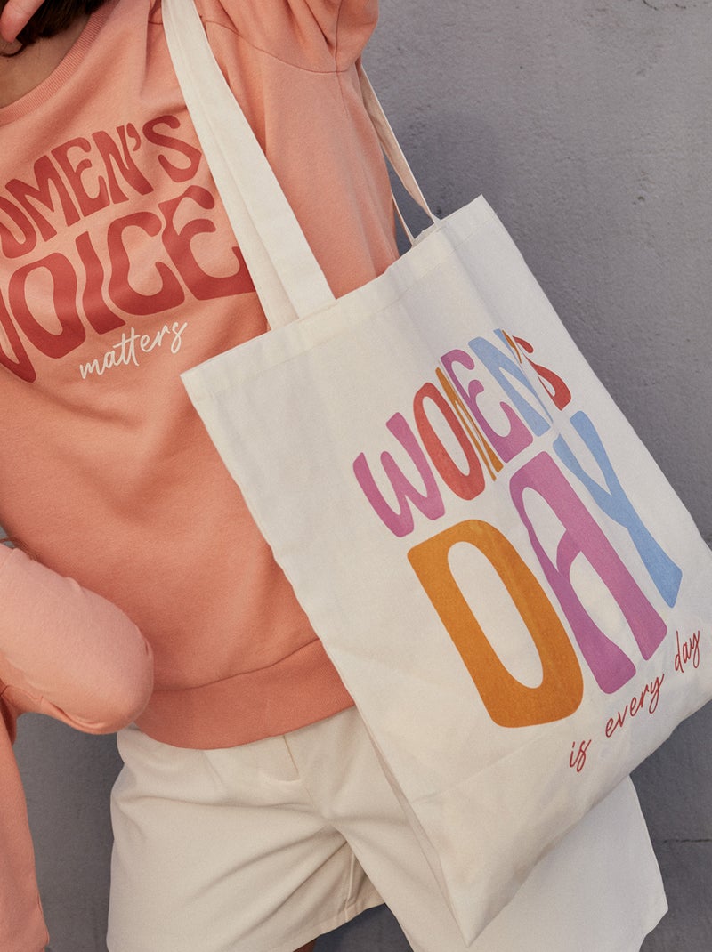 Tote bag com estampado BRANCO - Kiabi