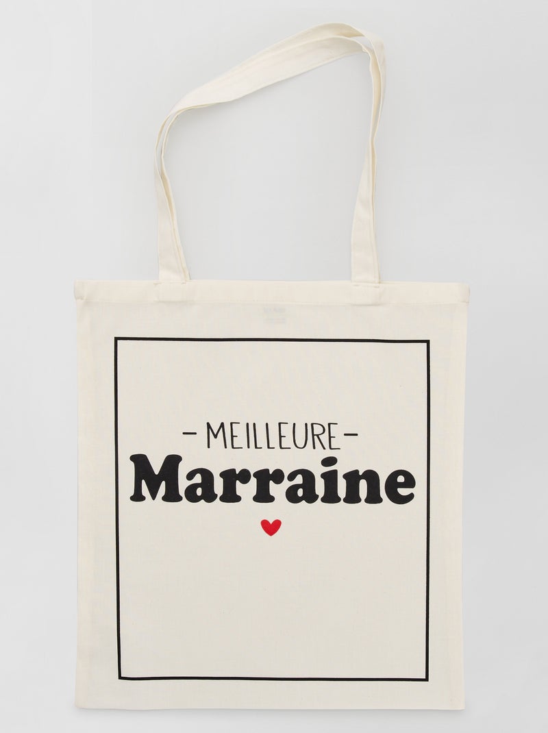 Tote bag com estampado BRANCO - Kiabi