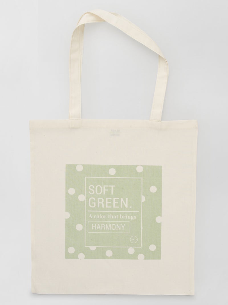 Tote bag com estampado BRANCO - Kiabi