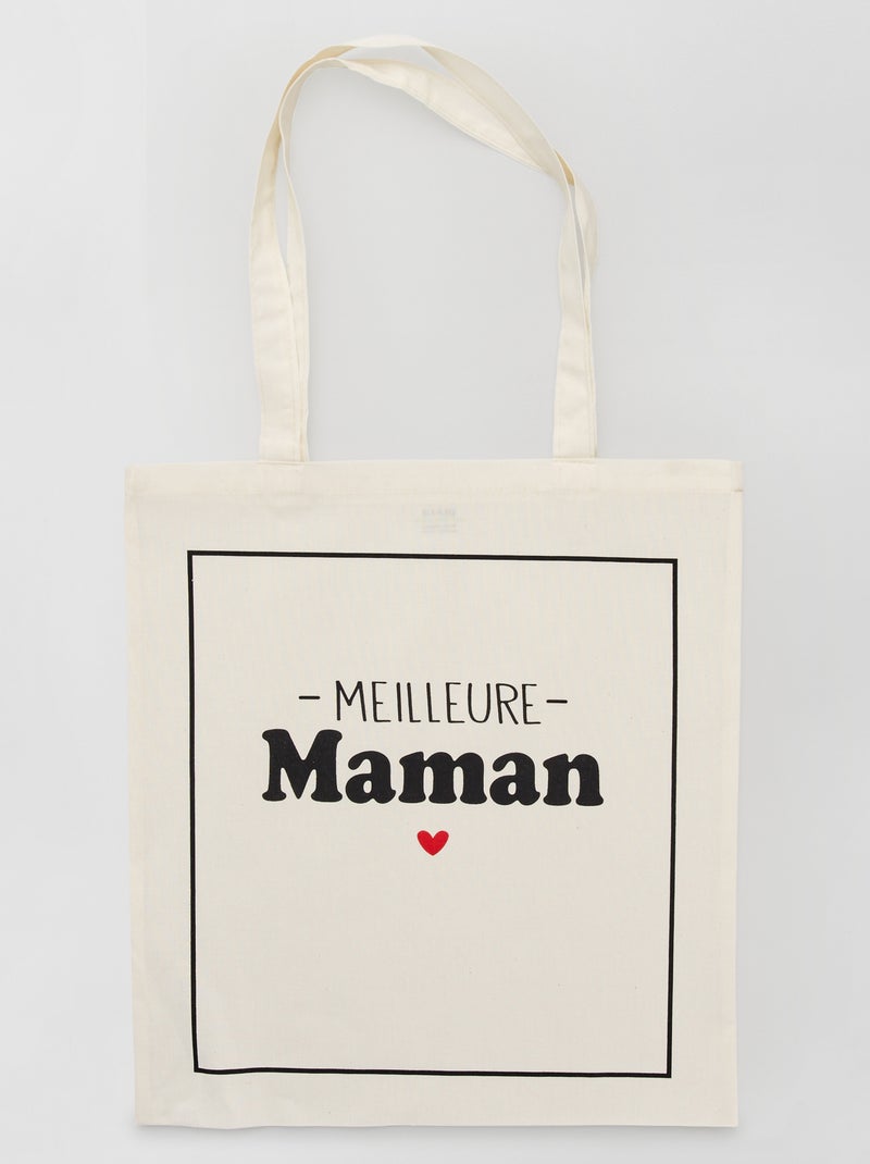 Tote bag com estampado BRANCO - Kiabi