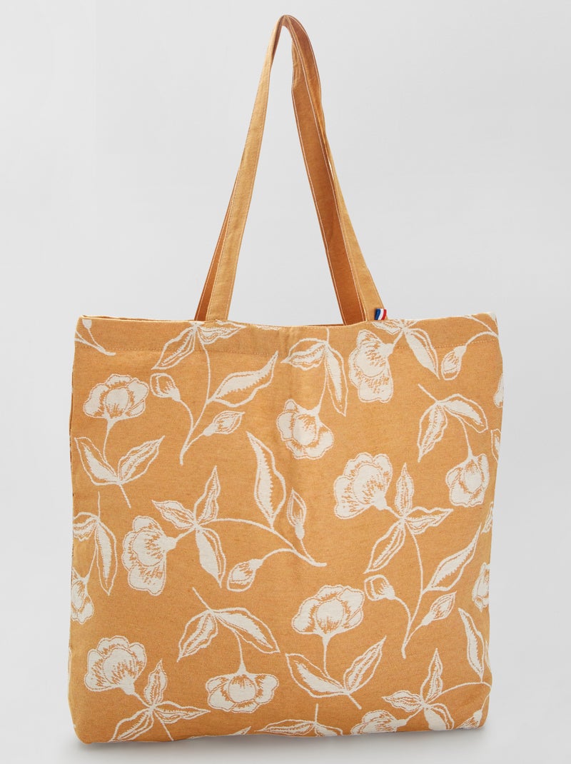 Tote bag com estampado 'flores' fabricada em França AMARELO - Kiabi