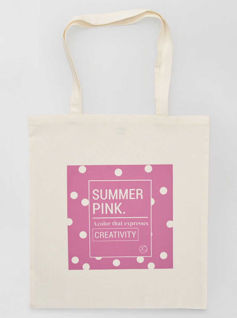Tote bag com estampado Rosa - Kiabi