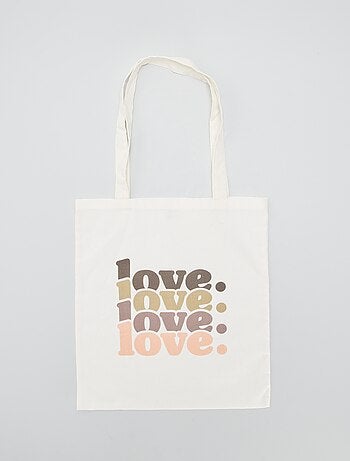Tote bag com inscrição 'love' - Kiabi