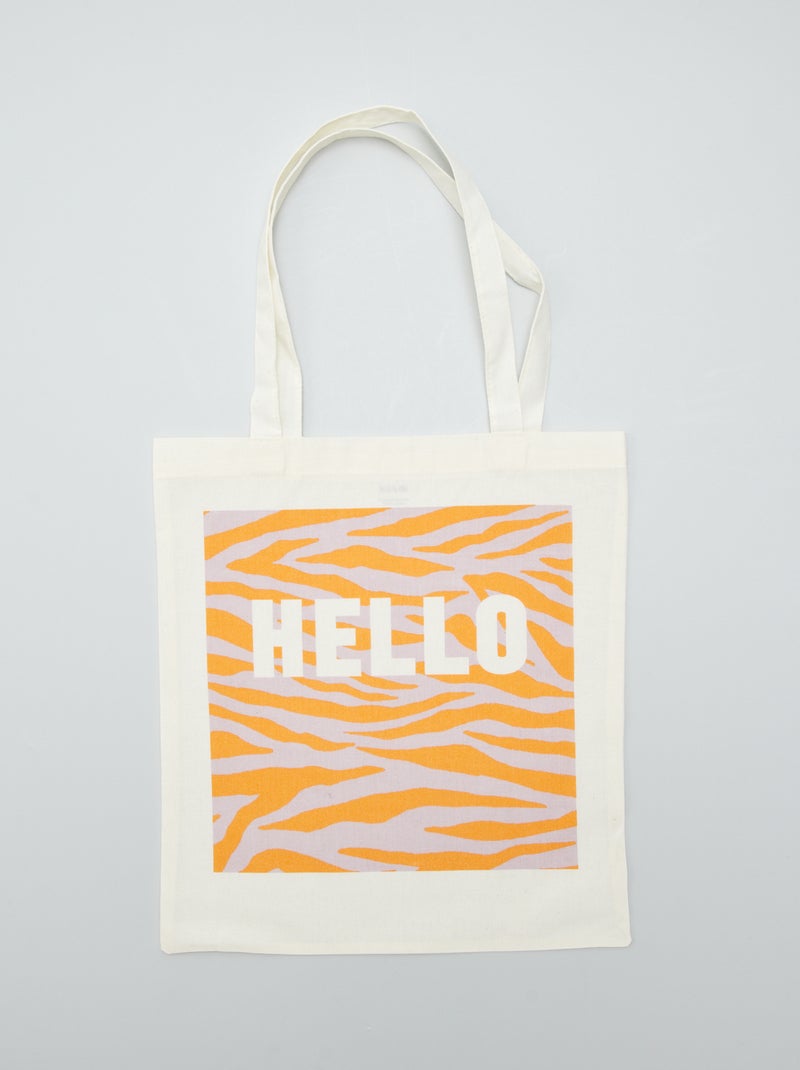 Tote bag com mensagem BEGE - Kiabi
