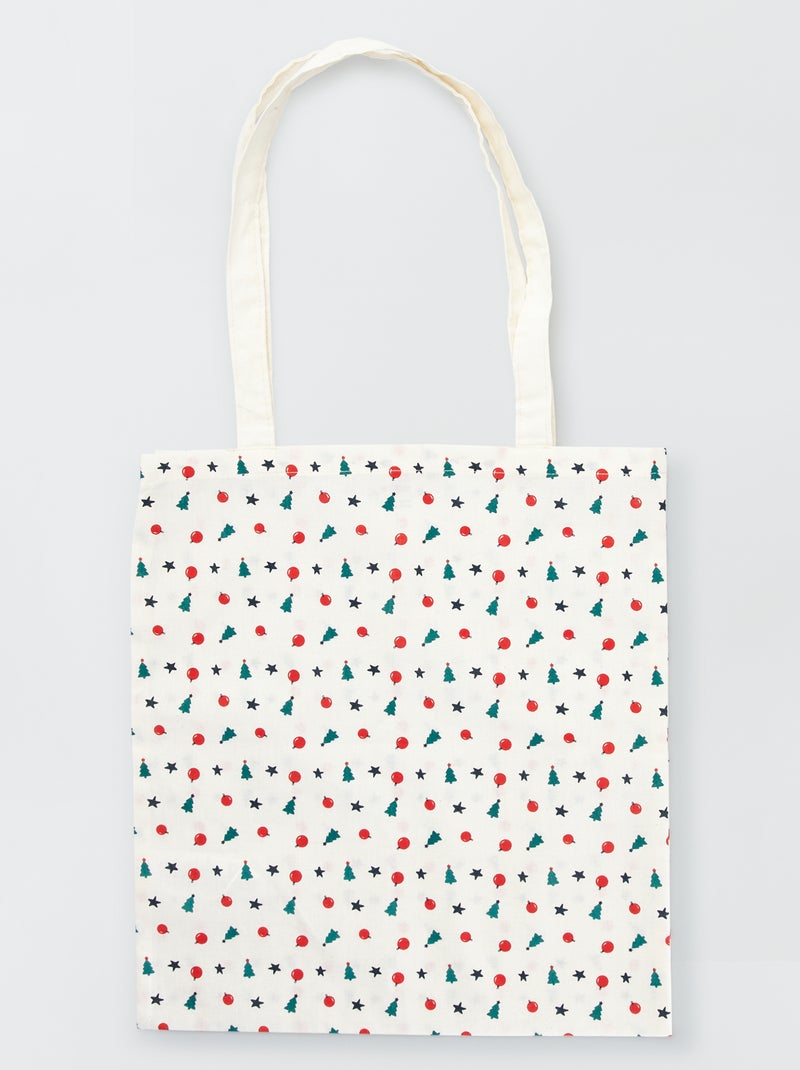 Tote bag de Natal BRANCO - Kiabi