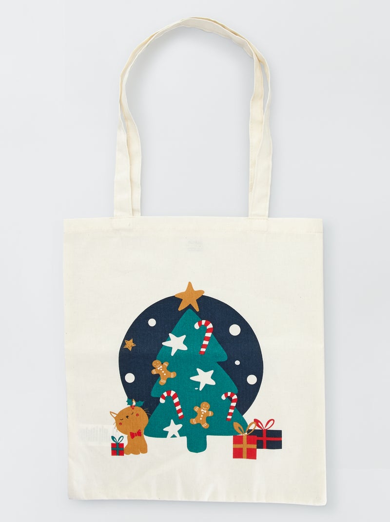 Tote bag de Natal BRANCO - Kiabi