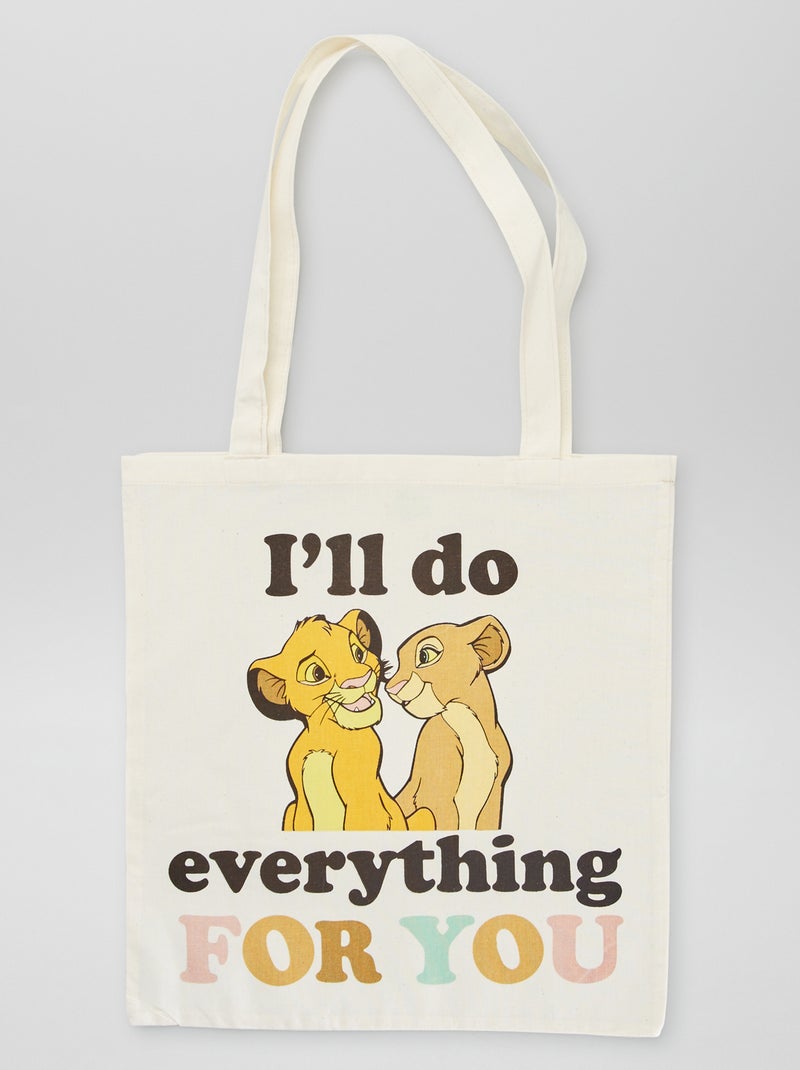 Tote bag em lona 'Disney' BEIGE - Kiabi