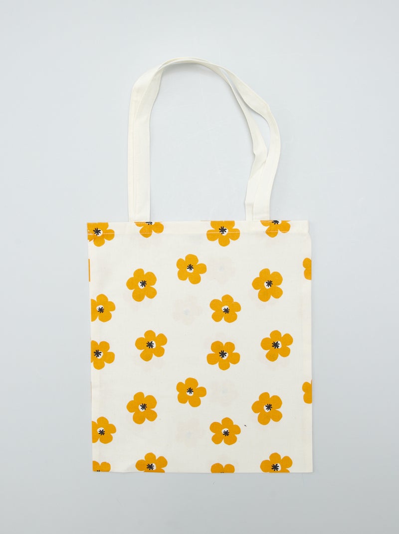 Tote bag estampado Estampado de Flores - Kiabi