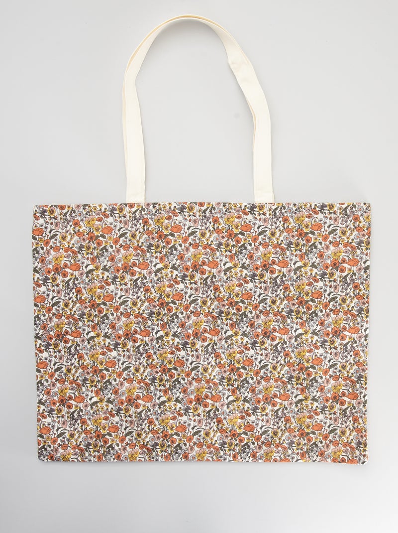 Tote-bag estampado Estampado de Flores - Kiabi