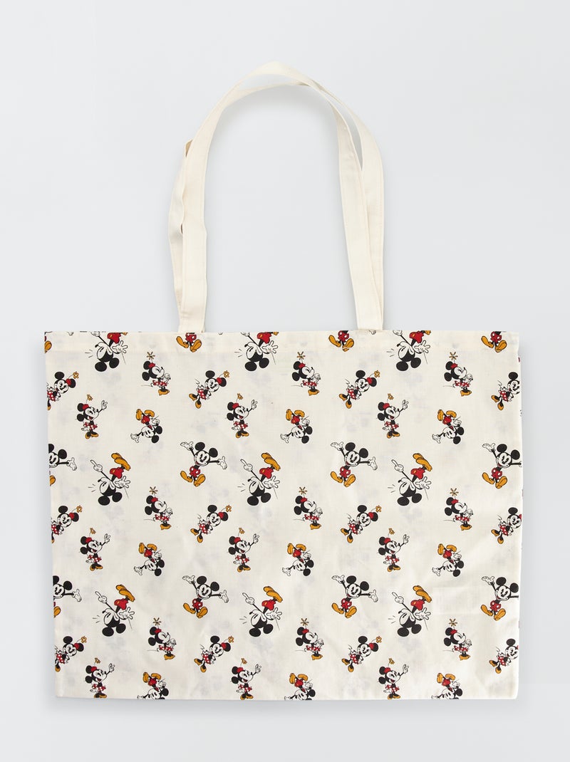 Tote-bag estampado 'Mickey & Minnie' BRANCO - Kiabi