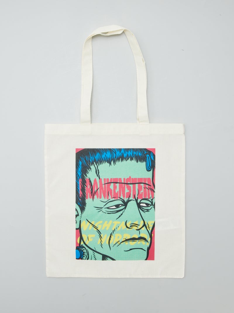 Tote bag 'Frankenstein' BRANCO - Kiabi