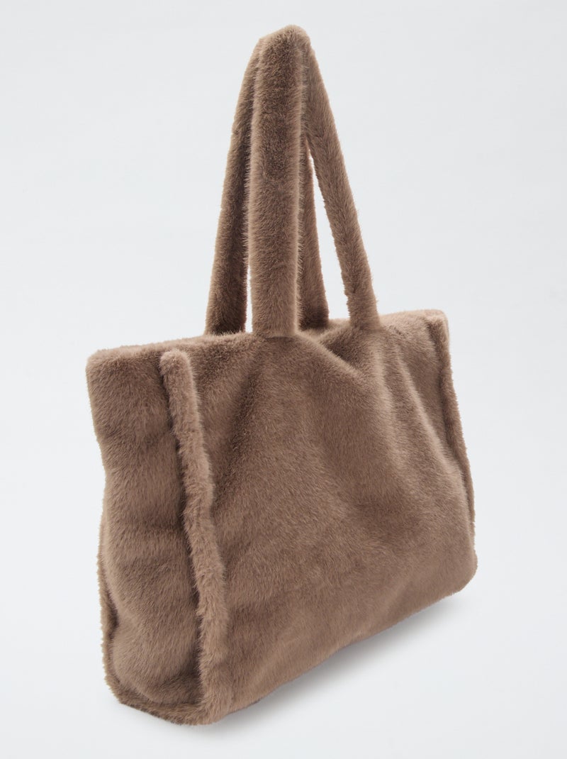 Tote Bag Imitação de Pele Cinza - Kiabi