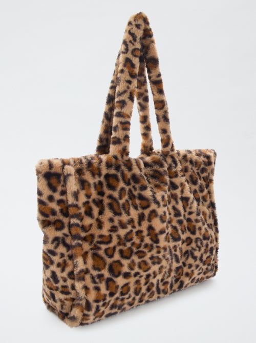 Tote Bag imitação de pele de leopardo - Kiabi