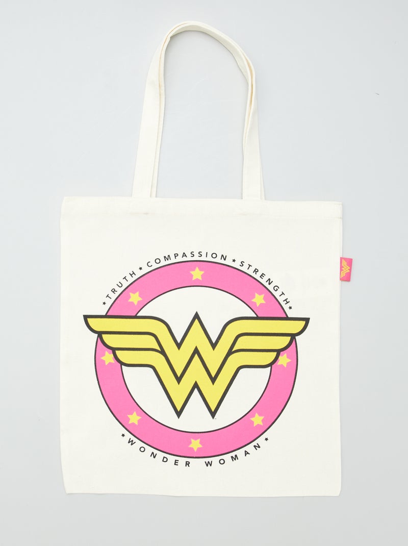 Tote bag 'Mulher Maravilha' BEGE - Kiabi