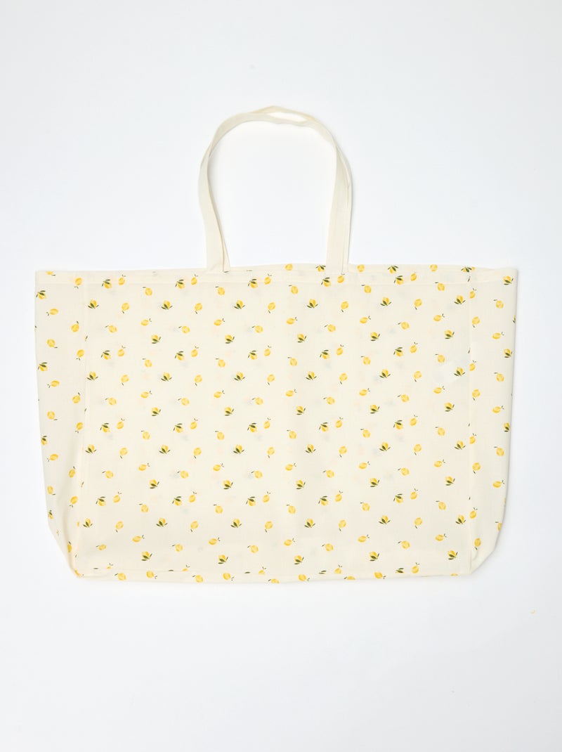 Tote bag XXL em lona Amarelo - Kiabi