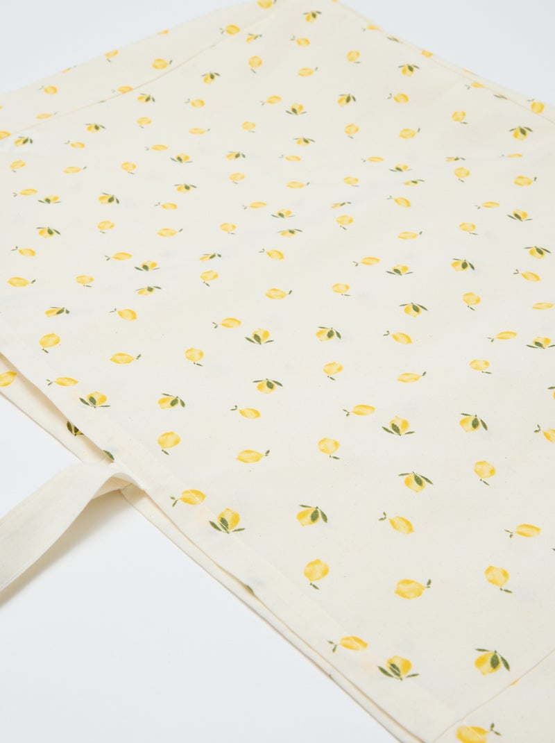 Tote bag XXL em lona Amarelo - Kiabi