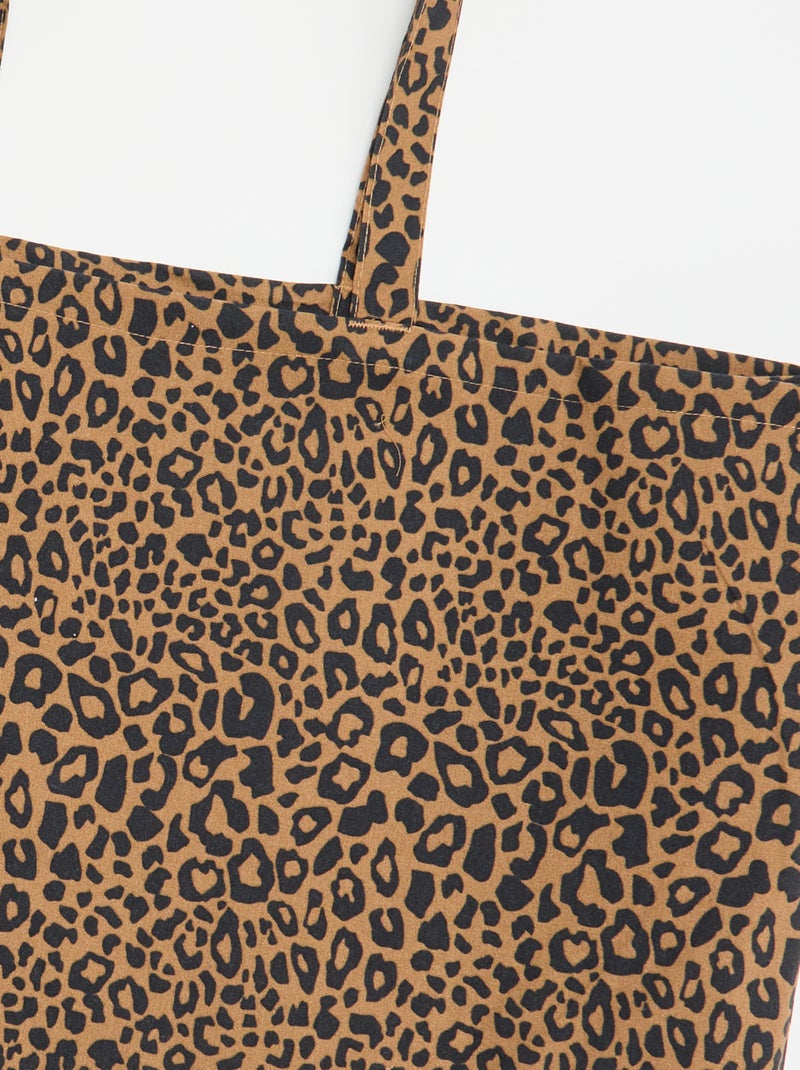 Tote bag XXL em lona Bege - Kiabi