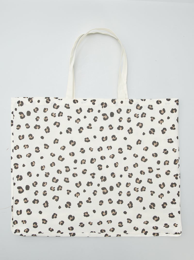 Tote bag XXL em lona BEGE - Kiabi