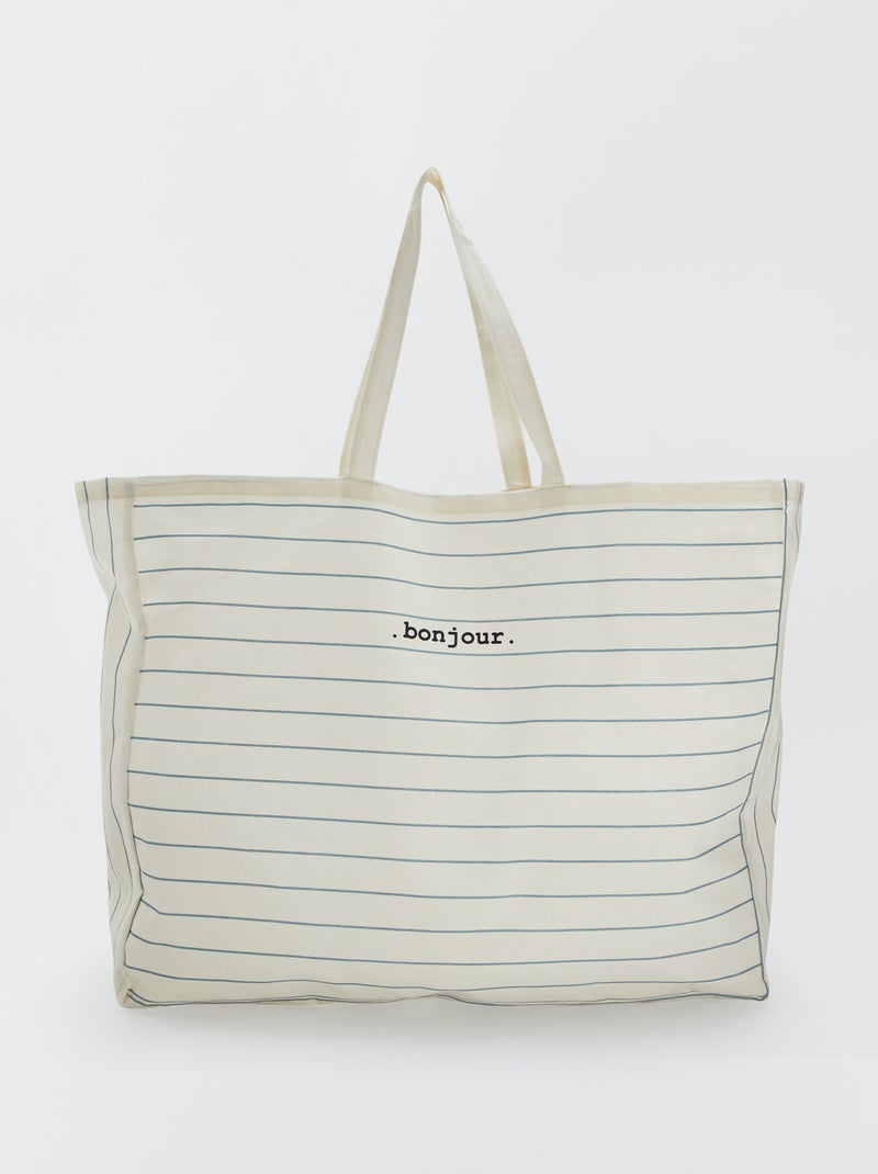 Tote bag XXL em lona BRANCO - Kiabi