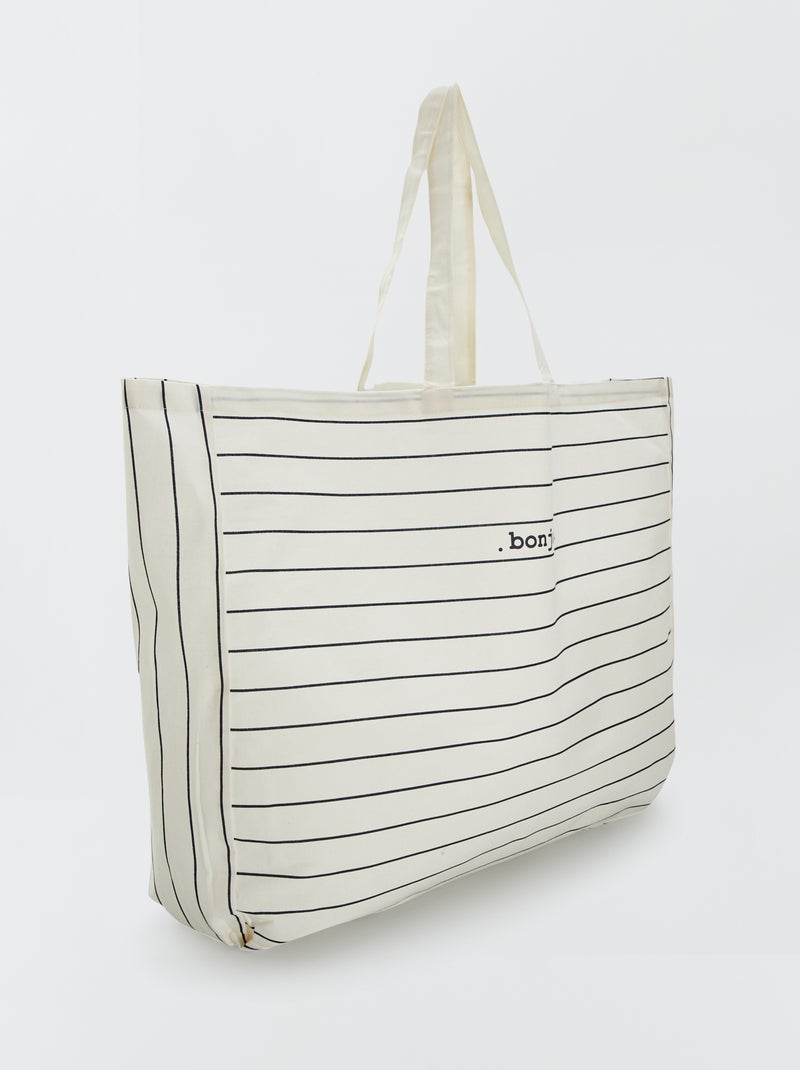 Tote bag XXL em lona BRANCO - Kiabi