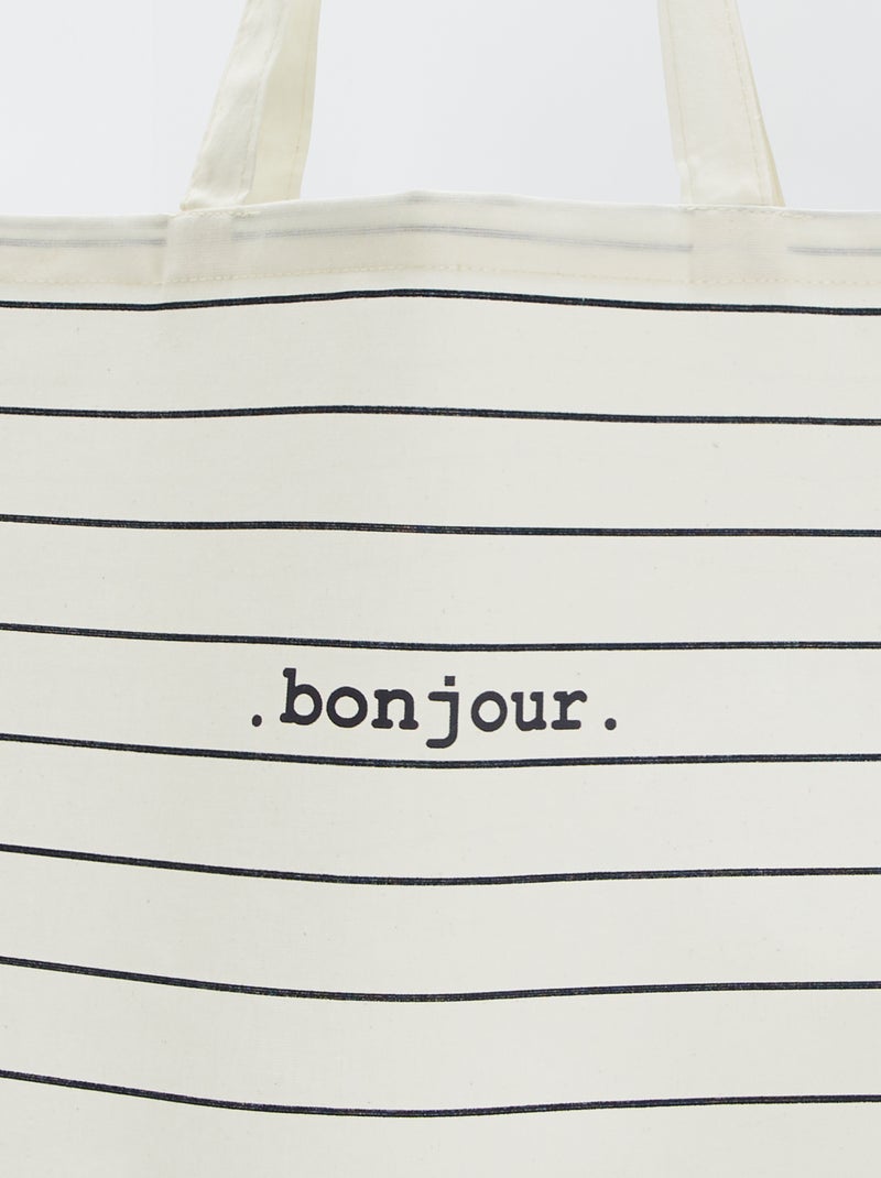 Tote bag XXL em lona BRANCO - Kiabi