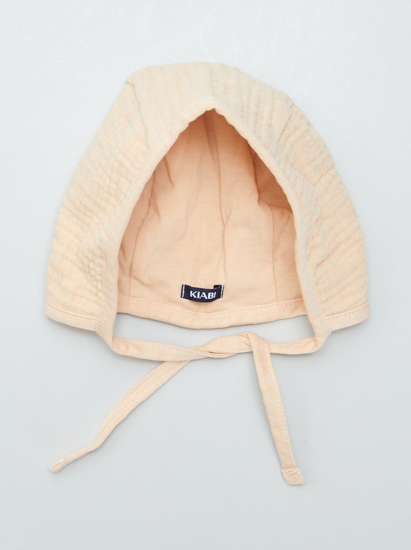 Touca em dupla gaze de algodão BEGE - Kiabi