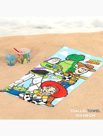 Toy story conjunto de praia com balde, toalha e bolsa como acessórios
