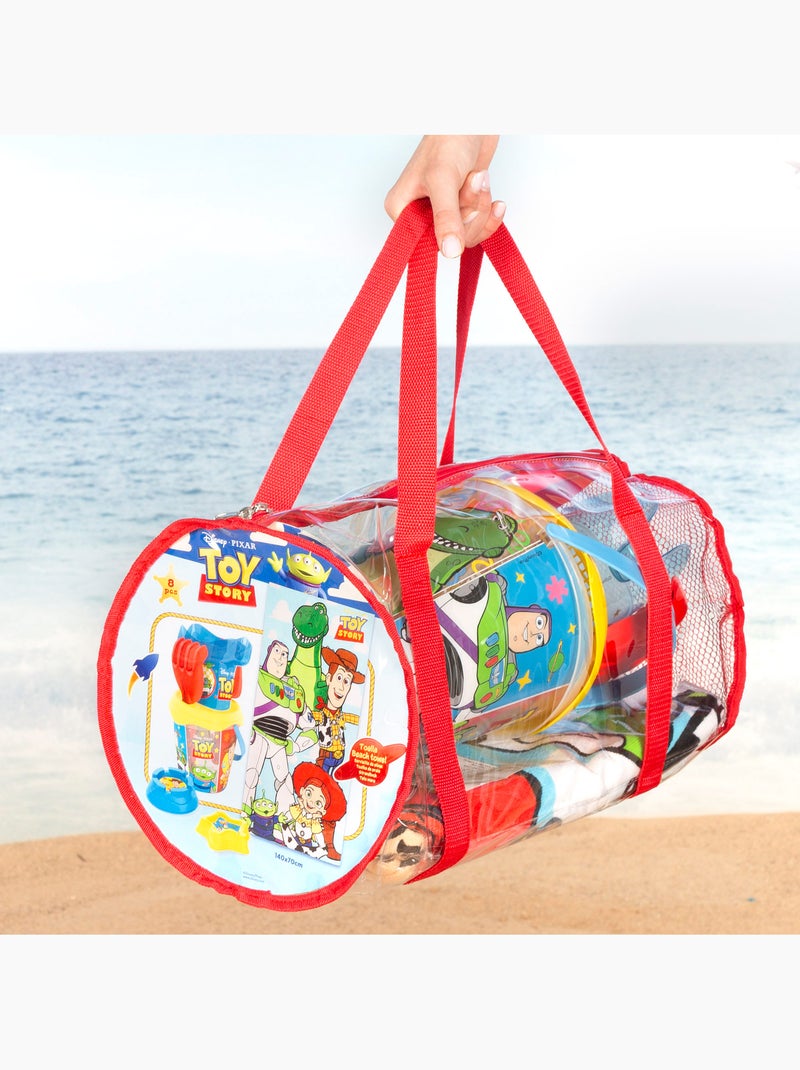 Toy story conjunto de praia com balde, toalha e bolsa como acessórios N/D - Kiabi