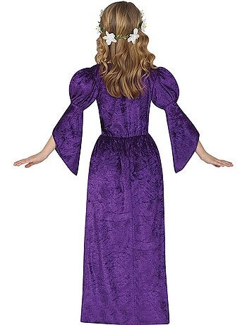 Traje medieval roxo de dama