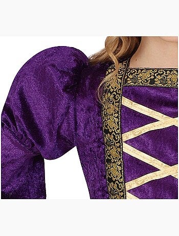 Traje medieval roxo de dama