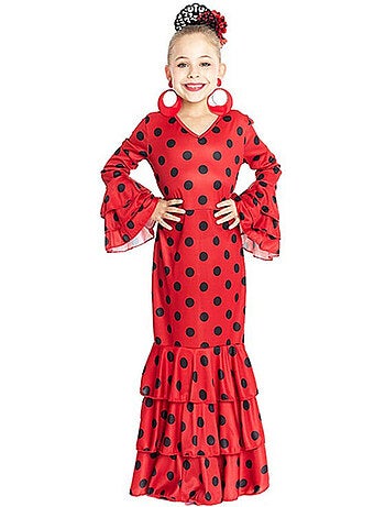 Traje sevilhano tradiconal com bolinhas