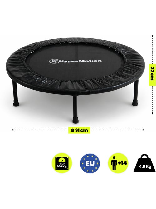Trampolim de fitness para casa 91 cm – preto | hypermotion - Kiabi