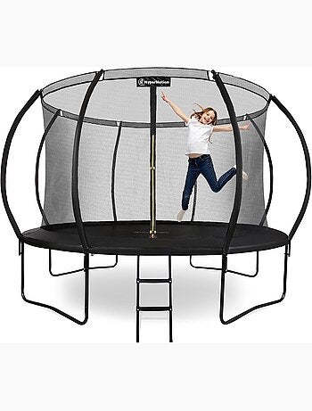 Trampolim de jardim 366 cm com escada e rede – conforto e segurança