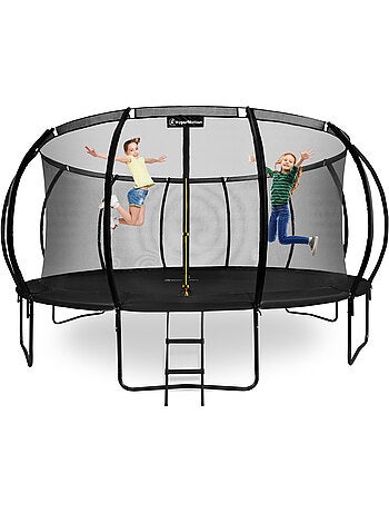 Trampolim gigante 487 cm com escada e rede – jardim e exterior